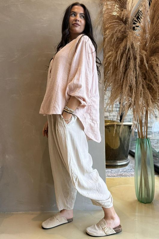 Suri Cushion Cotton Laurie Blouse Antique Rose